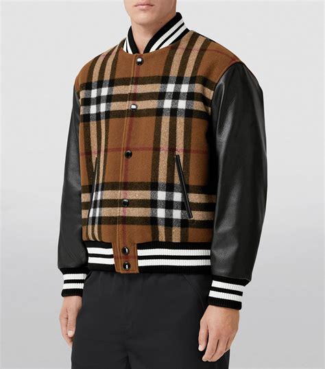 burberry brit bomber jacket leather|burberry bomber jacket beige.